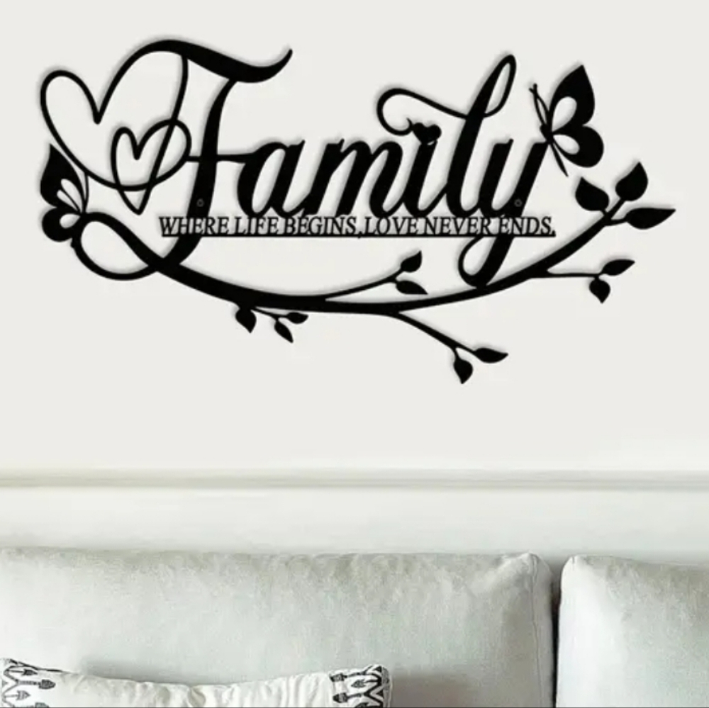 Black Metal Family Wall Decor - Picture 2 of 4